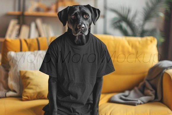 Black T-Shirt Mockup for Dog Lovers