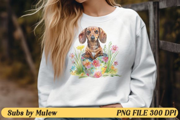 Cute Easter Dachshund Dog Sublimation