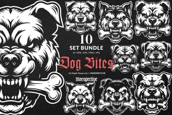 Dark Art Angry Dog Bites Bone Bundle