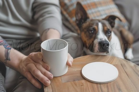 Dog Dad Coasters Mockup