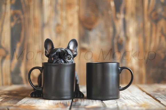 Dog Lover Black Mugs Mockup
