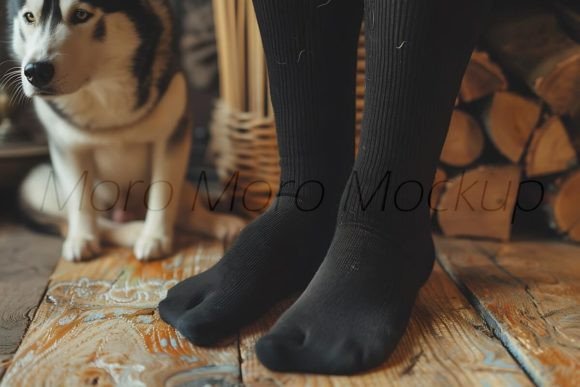 Dog Lover Black Socks Mockup
