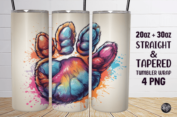 Dog Paw Tumbler Wrap Design