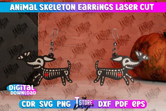 Dog Skeleton Earrings Jewelry Design