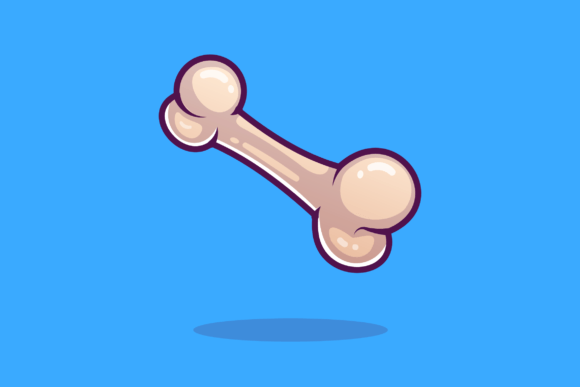 Floating Bone Dog Food Cartoon