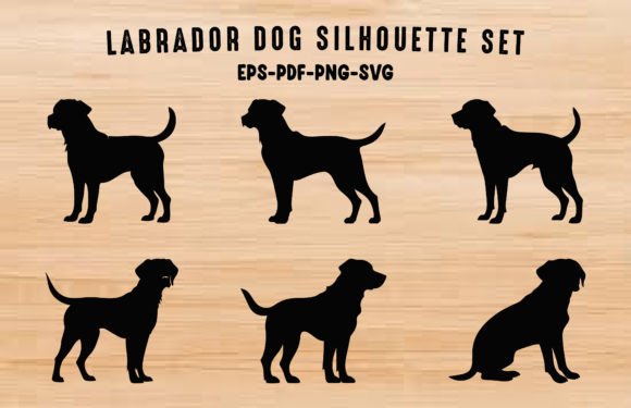 Labrador Silhouette SVG Clipart Bundle