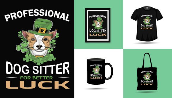 ST Patricks Day Dog Sitter Tshirt Design