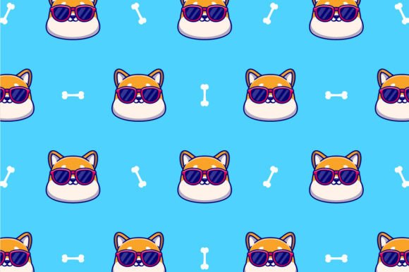 Vector Smiling Dog Wearing Glasses